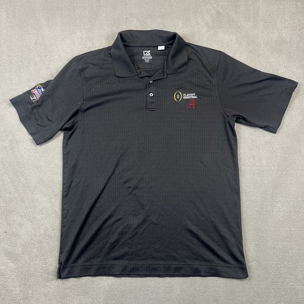 Cutter & Buck Alabama Crimson Tide Polo Mens XL Black Sugar Bowl Playoff Shirt